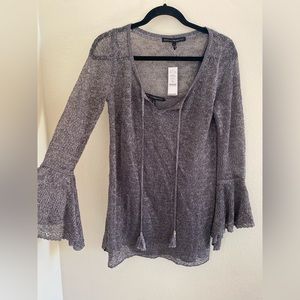 NWT MESH METALLIC BLOUSE